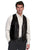 Scully Leather Mens Whip Stitch Leather Lapel Vest Black