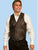 Scully Leather Mens Whip Stitch Leather Lapel Vest Brown Buff