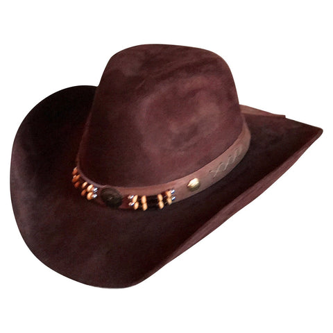 Rockmount Unisex Light Brown Leather Suede Canyon Western Hat