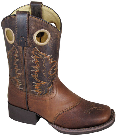 Smoky Mountain Boots Youth Boys Luke Brown Leather Cowboy Embossed