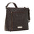 American West Saddle Ridge Chocolate Leather Zip Top Shoulder Bag