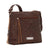 American West Saddle Ridge Chestnut Brown Leather Zip Top Shoulder Bag