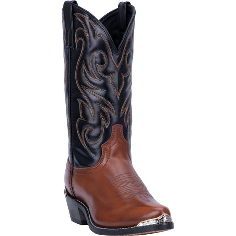 Laredo Mens Nashville Cowboy Boots Leather Peanut/Black