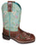 Smoky Mountain Youth Girls Wildflower Brown/Turquoise Leather Cowboy Boots