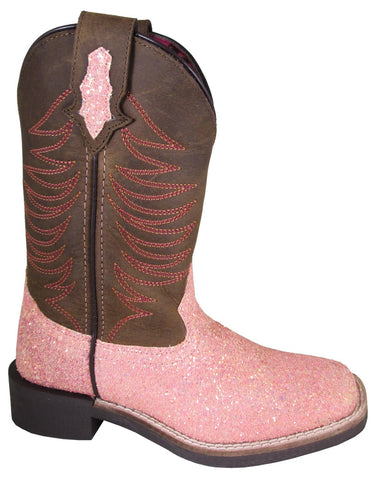Smoky Mountain Youth Girls Ariel Crazy Horse/Pink Leather Cowboy Boots