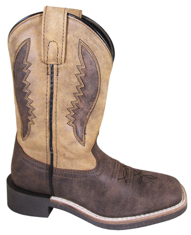 Smoky Mountain Youth Unisex Ranger Brown/Tan Leather Cowboy Boots