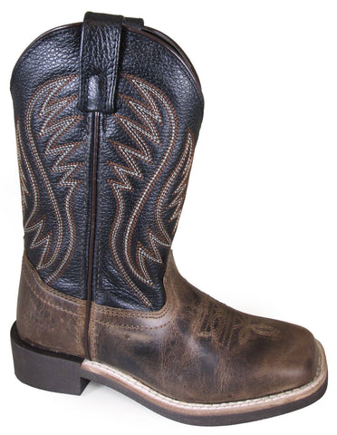 Smoky Mountain Youth Boys Travis Brown/Black Leather Cowboy Boots