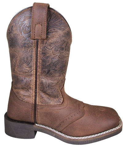 Smoky Mountain Children Unisex Brandy Distress Brown Leather Cowboy Boots