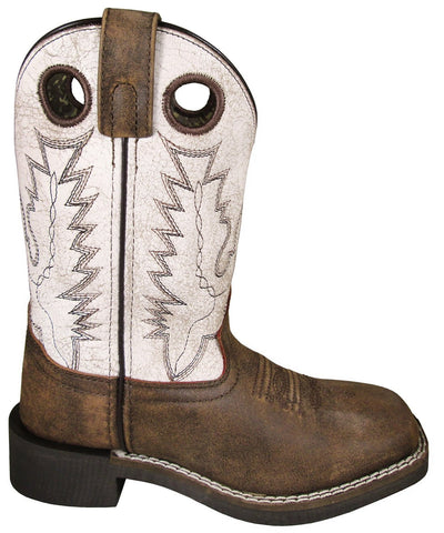 Smoky Mountain Children Unisex Drifter Antique White Leather Cowboy Boots