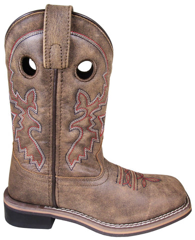 Smoky Mountain Children Unisex Canyon Vintage Brown Leather Cowboy Boots