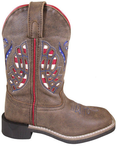 Smoky Mountain Children Unisex Vanguard Brown Leather Cowboy Boots