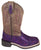 Smoky Mountain Children Girls Ariel Brown/Purple Leather Cowboy Boots