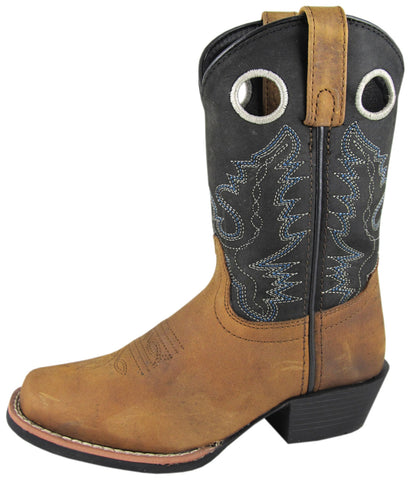 Smoky Mountain Boots Children Boys Mesa Brown/Black Oil Leather Cowboy