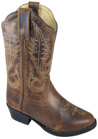 Smoky Mountain Boots Youth Girls Annie Brown Waxed Leather Western