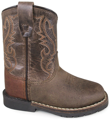 Smoky Mountain Toddler Boys Autry Brown Crackle Leather Cowboy Boots