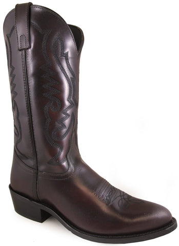 Smoky Mountain Mens Denver Black Cherry Leather Cowboy Boots