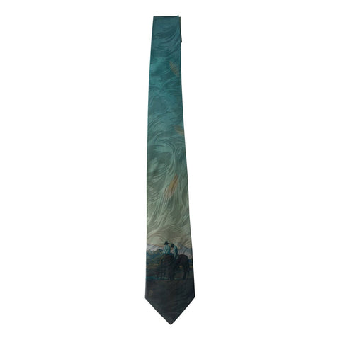 Rockmount Blue/Brown 100% Silk Cowboys Waterhole Necktie