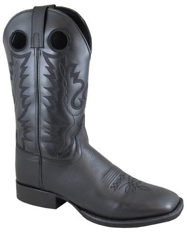 Smoky Mountain Mens Outlaw Black Leather Cowboy Boots