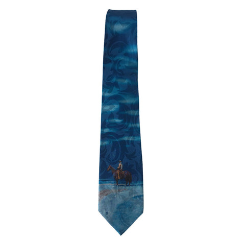 Rockmount Blue 100% Silk Snow Painting Necktie