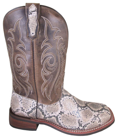 Smoky Mountain Mens Diamondback Brown/White Leather Cowboy Boots