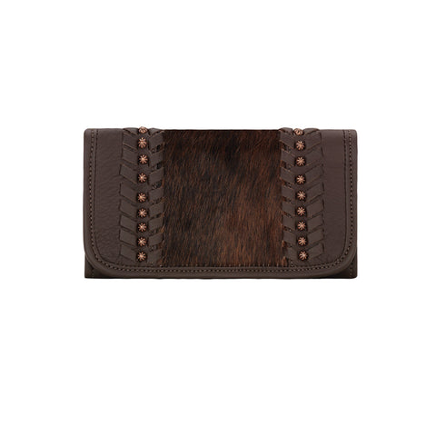 American West Cow Town Brindle Leather Trifold Wallet