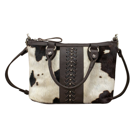 American West Cow Town Pony Hair-On Leather Small Satchel Bag