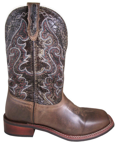 Smoky Mountain Mens Odessa Oil Distressed Brown Leather Cowboy Boots