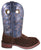 Smoky Mountain Mens Carson Dark Brown/Blue Leather Cowboy Boots