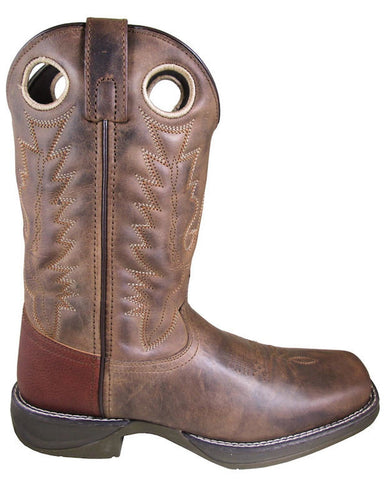 Smoky Mountain Mens Benton Oil Distressed Brown Leather Cowboy Boots