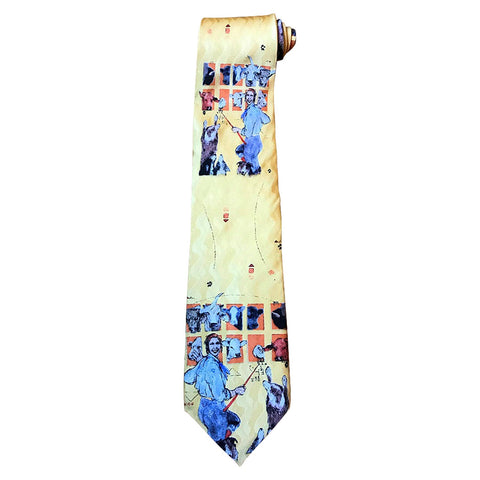 Rockmount Multi-Color 100% Silk Cowdog School Necktie