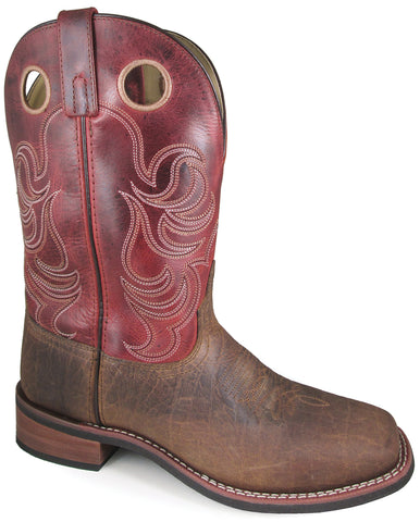 Smoky Mountain Mens Timber Brown/Burnt Apple Leather Cowboy Boots