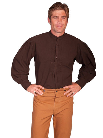 Scully RangeWear Mens Chocolate 100% Cotton Vintage L/S Full Cut Shirt