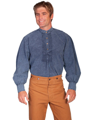 Scully Rangewear Mens Dark Blue 100% Cotton L/S Vintage Old West Shirt
