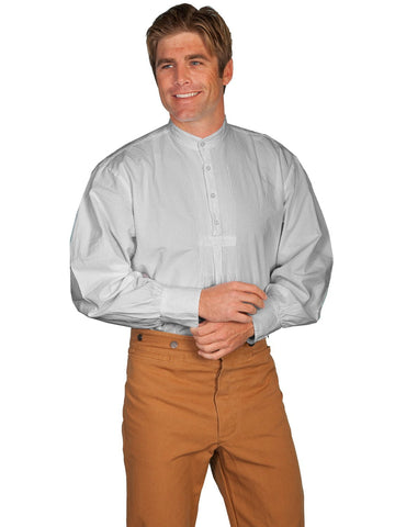 Scully Rangewear Mens Light Grey 100% Cotton L/S Vintage Old West Shirt