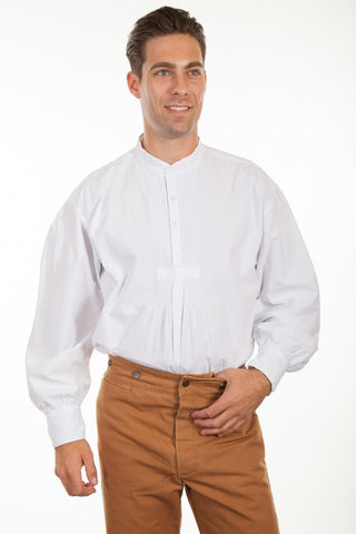 Scully RangeWear Mens White 100% Cotton Vintage L/S Full Cut Shirt