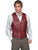 Scully Leather Mens Black Lamb Lambskin Button Front Vest Cherry
