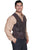 Scully Leather Mens Western Lambskin Button Front Vest Brown