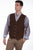 Scully Mens Brown Calf Suede Western Snap Vest