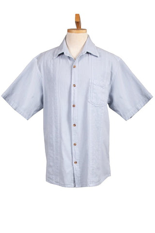 Scully Mens Ice Grey 100% Cotton Calypso S/S Shirt