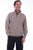 Scully Mens Taupe Cotton Blend Elbow Patch Pullover Sweater
