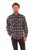 Scully Mens Charcoal/Burgundy Wool Blend Flannel Plaid L/S Shirt
