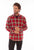 Scully Mens Red 100% Cotton Western Plaid L/S Shirt