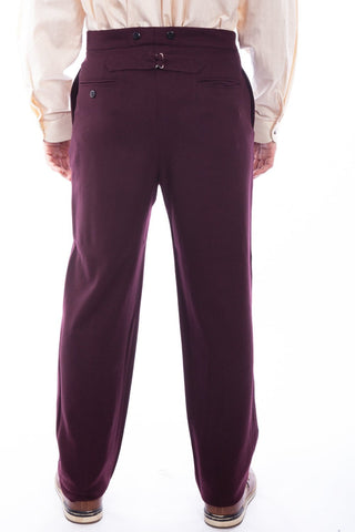 Wahmaker Mens Burgundy Wool Blend USA Trousers