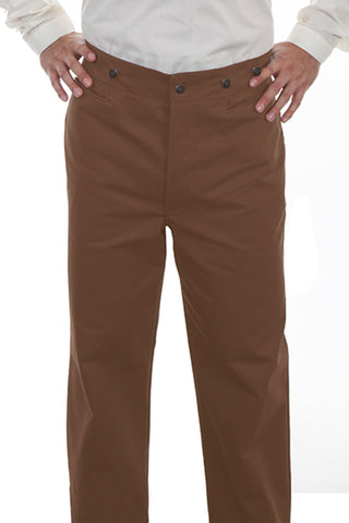 Scully Mens Brown 100% Cotton Herringbone Vigilante Pants
