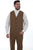 Wahmaker Mens Brown 100% Cotton Herringbone Vest