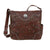 American West Inlay Eagle Chestnut Brown Leather Crossbody Bag