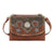 American West Desert Wildflower Antique Brown Leather Small Crossbody