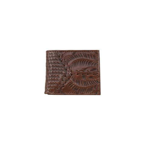 American West Chestnut Brown Leather 4.5x3.5 Mens Bi-Fold Wallet