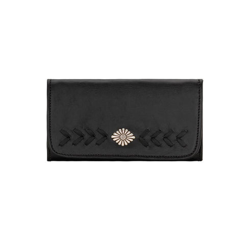 American West Mohave Canyon Black Leather Trifold Wallet