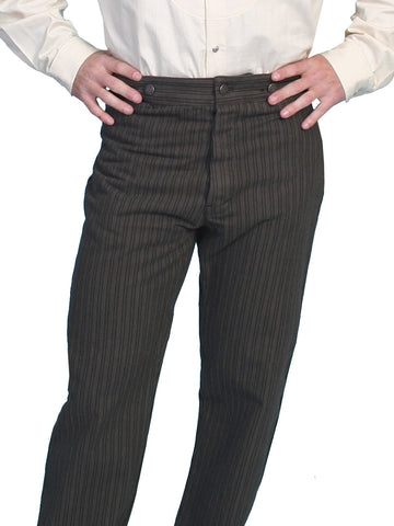 Scully Wahmaker Mens Charcoal 100% Cotton USA Big Railhead Stripe Pants